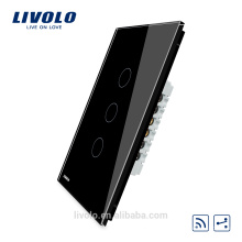 Livolo Power Wall Touch Screen Light Wireless Remote Switch Electrical 110~220V 3 gang 2 way 4x4 Smart Home VL-C503SR-12